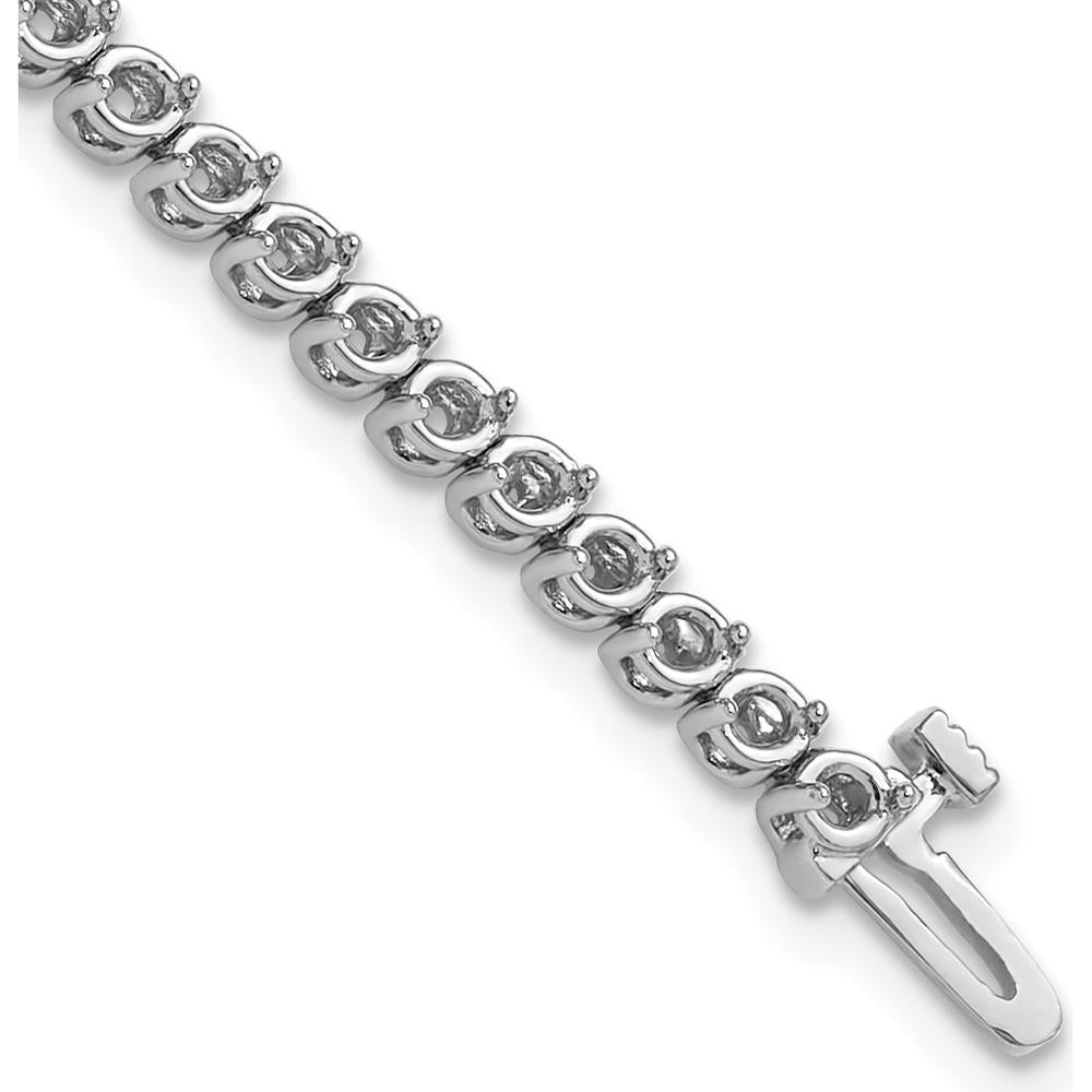14K White Gold 7" Tennis Bracelet Mounting for 2.9 Carat Total Round Diamonds - 58 Two-Prong 2.3mm Settings by Monteluci Fine Jewelry