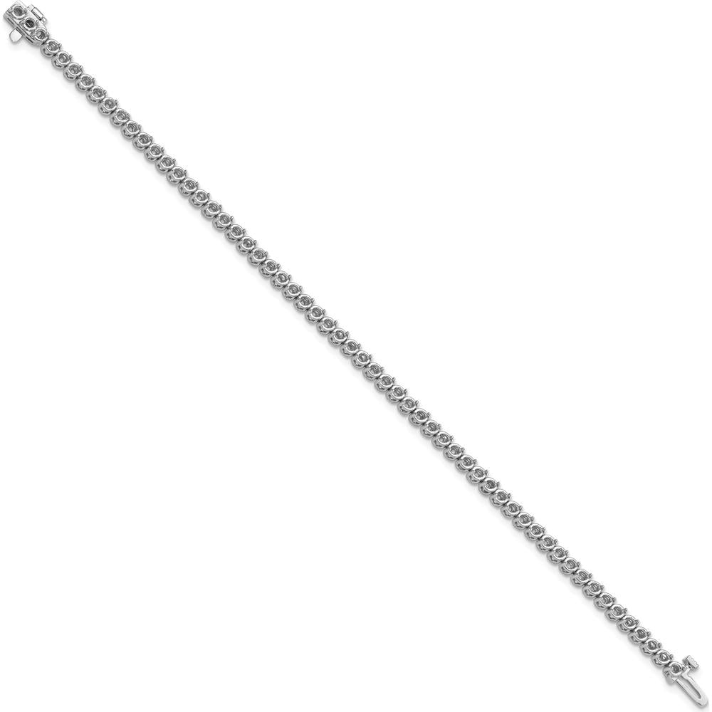 14K White Gold 7" Tennis Bracelet Mounting for 2.9 Carat Total Round Diamonds - 58 Two-Prong 2.3mm Settings by Monteluci Fine Jewelry