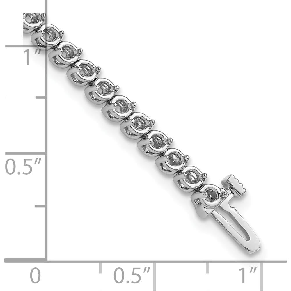 14K White Gold 7" Tennis Bracelet Mounting for 2.9 Carat Total Round Diamonds - 58 Two-Prong 2.3mm Settings by Monteluci Fine Jewelry