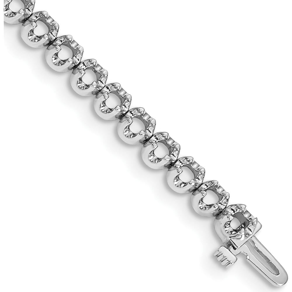 14K White Gold 7" Tennis Bracelet Mounting for 3.8 Carat Total Round Diamonds - 4-Prong Setting by Monteluci Fine Jewelry