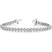 14K White Gold 7" Tennis Bracelet Mounting for 3.8 Carat Total Round Diamonds - 4-Prong Setting by Monteluci Fine Jewelry
