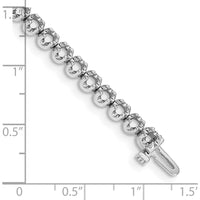 14K White Gold 7" Tennis Bracelet Mounting for 3.8 Carat Total Round Diamonds - 4-Prong Setting by Monteluci Fine Jewelry