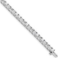 14K White Gold 7" Tennis Bracelet Mounting with 4-Prong Round Diamond Settings - Holds Approx. 7.5 Carat Total Diamond Weight by Monteluci Fine Jewelry
