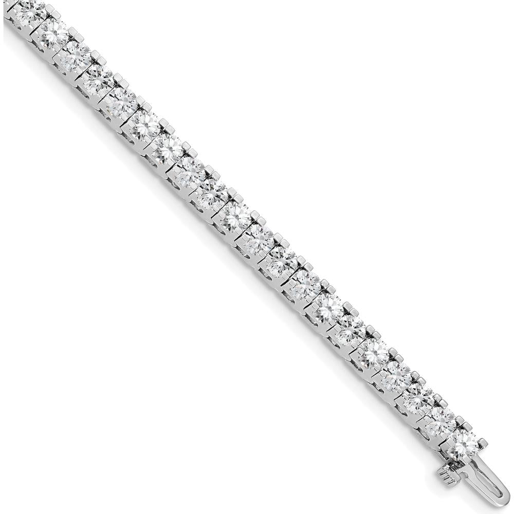 14K White Gold 7" Tennis Bracelet Mounting with 4-Prong Round Diamond Settings - Holds Approx. 7.5 Carat Total Diamond Weight by Monteluci Fine Jewelry