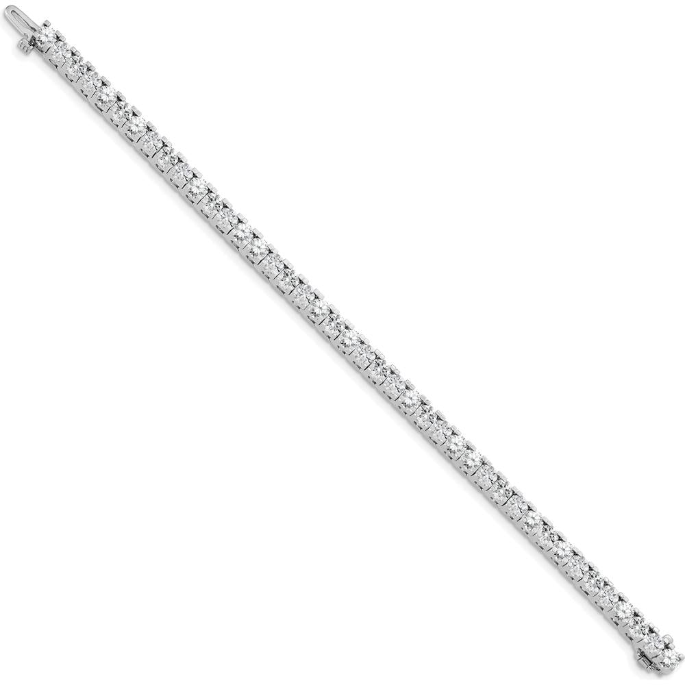 14K White Gold 7" Tennis Bracelet Mounting with 4-Prong Round Diamond Settings - Holds Approx. 7.5 Carat Total Diamond Weight by Monteluci Fine Jewelry