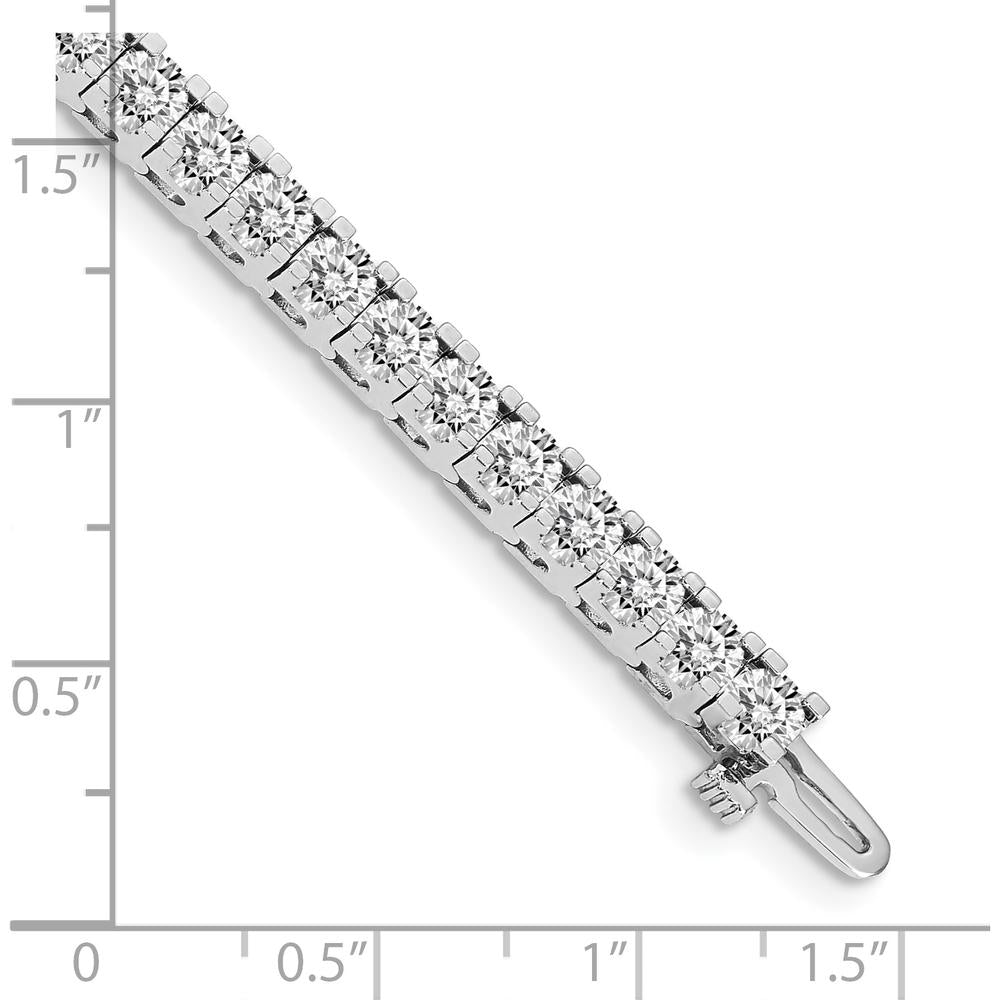 14K White Gold 7" Tennis Bracelet Mounting with 4-Prong Round Diamond Settings - Holds Approx. 7.5 Carat Total Diamond Weight by Monteluci Fine Jewelry
