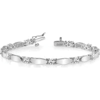 14K White Gold 7" Tennis Bracelet with 2.75 Carats of Round Diamonds in Prong Settings by Monteluci Fine Jewelry