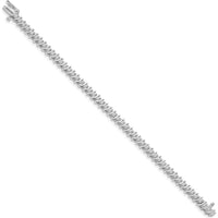 14K White Gold 7" Tennis Bracelet with 2-Carat Round Diamonds in Two-Prong Setting by Oro Pregiato