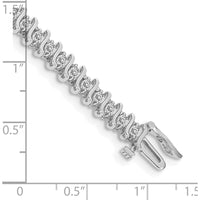 14K White Gold 7" Tennis Bracelet with 2-Carat Round Diamonds in Two-Prong Setting by Oro Pregiato