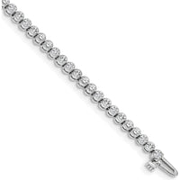 14K White Gold 7" Tennis Bracelet with 2-Prong Set Round Diamonds - 2.13 Carat Total Diamond Weight by Monteluci Fine Jewelry