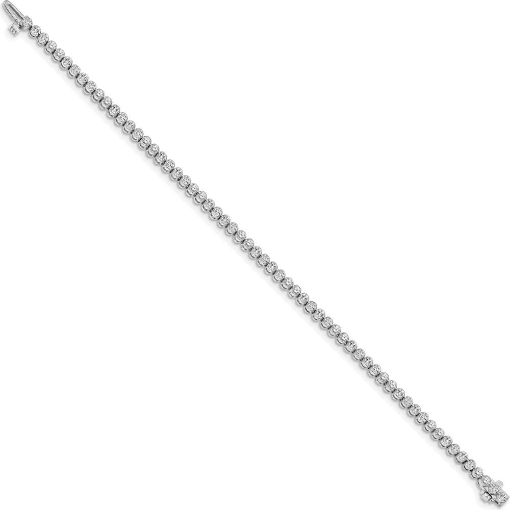 14K White Gold 7" Tennis Bracelet with 2-Prong Set Round Diamonds - 2.13 Carat Total Diamond Weight by Monteluci Fine Jewelry