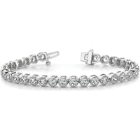 14K White Gold 7" Tennis Bracelet with 2-Prong Set Round Diamonds - 2.13 Carat Total Diamond Weight by Monteluci Fine Jewelry