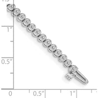 14K White Gold 7" Tennis Bracelet with 2-Prong Set Round Diamonds - 2.13 Carat Total Diamond Weight by Monteluci Fine Jewelry
