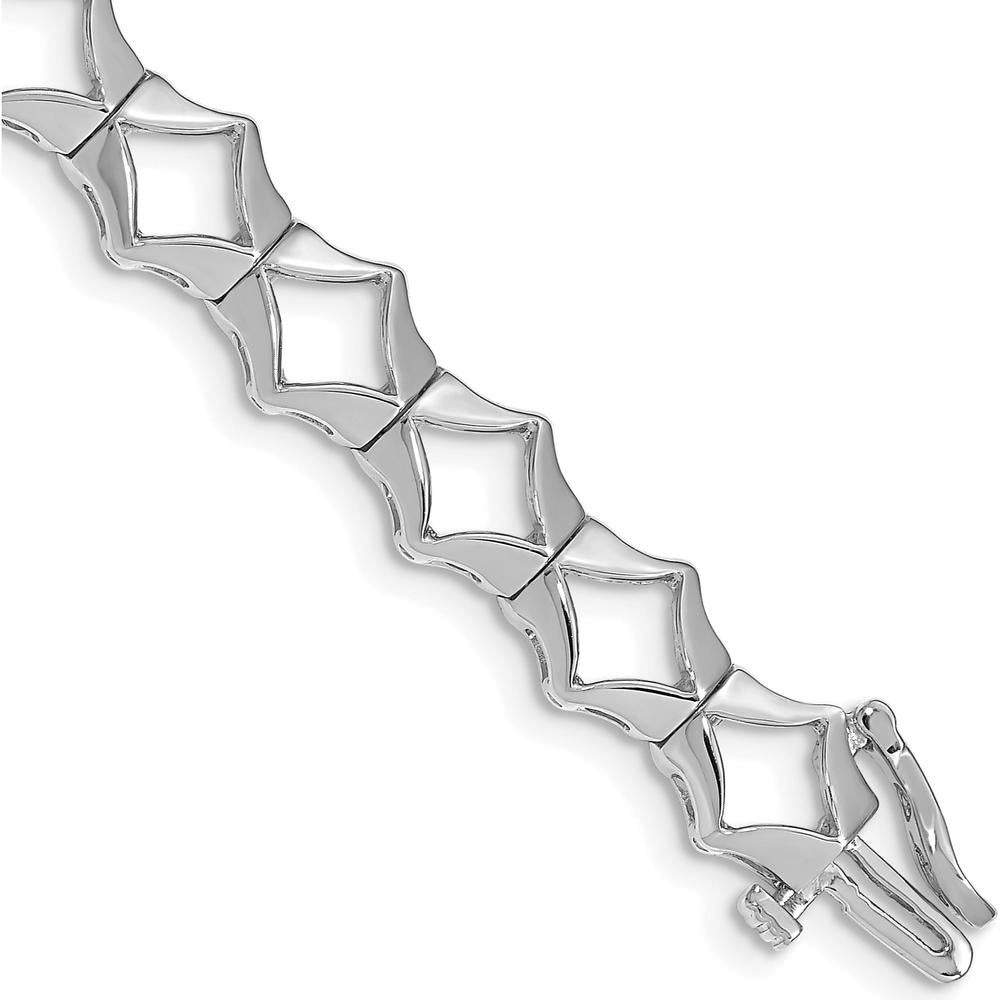 14K White Gold 7" Tennis Bracelet with 21 Side Stone Mountings for Add-a-Diamond - 2.75mm Each by Monteluci Fine Jewelry