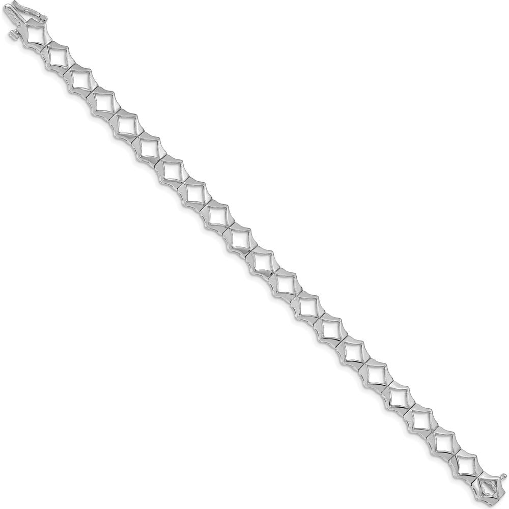 14K White Gold 7" Tennis Bracelet with 21 Side Stone Mountings for Add-a-Diamond - 2.75mm Each by Monteluci Fine Jewelry
