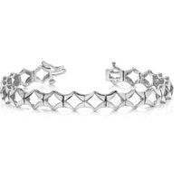 14K White Gold 7" Tennis Bracelet with 21 Side Stone Mountings for Add-a-Diamond - 2.75mm Each by Monteluci Fine Jewelry