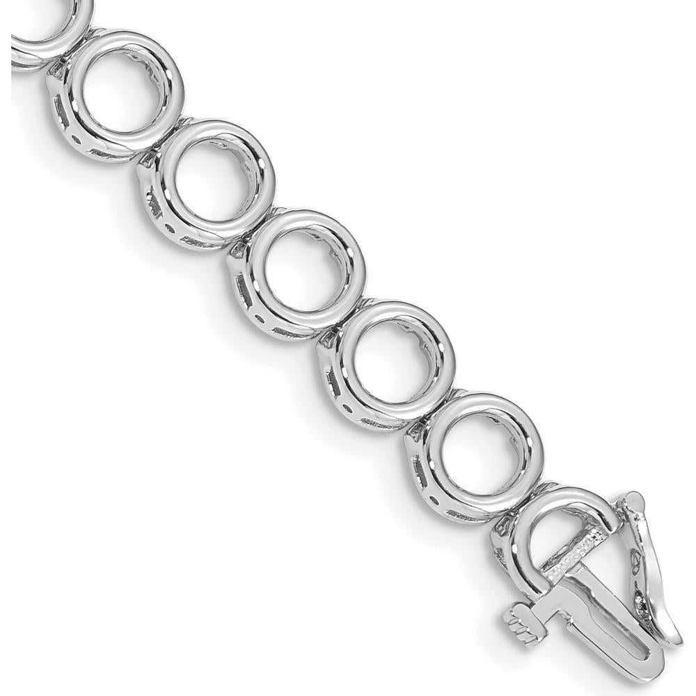 14K White Gold 7" Tennis Bracelet with 22 Prong Set Circle Mountings for 3.25mm Stones - Mounting Only by Monteluci Fine Jewelry