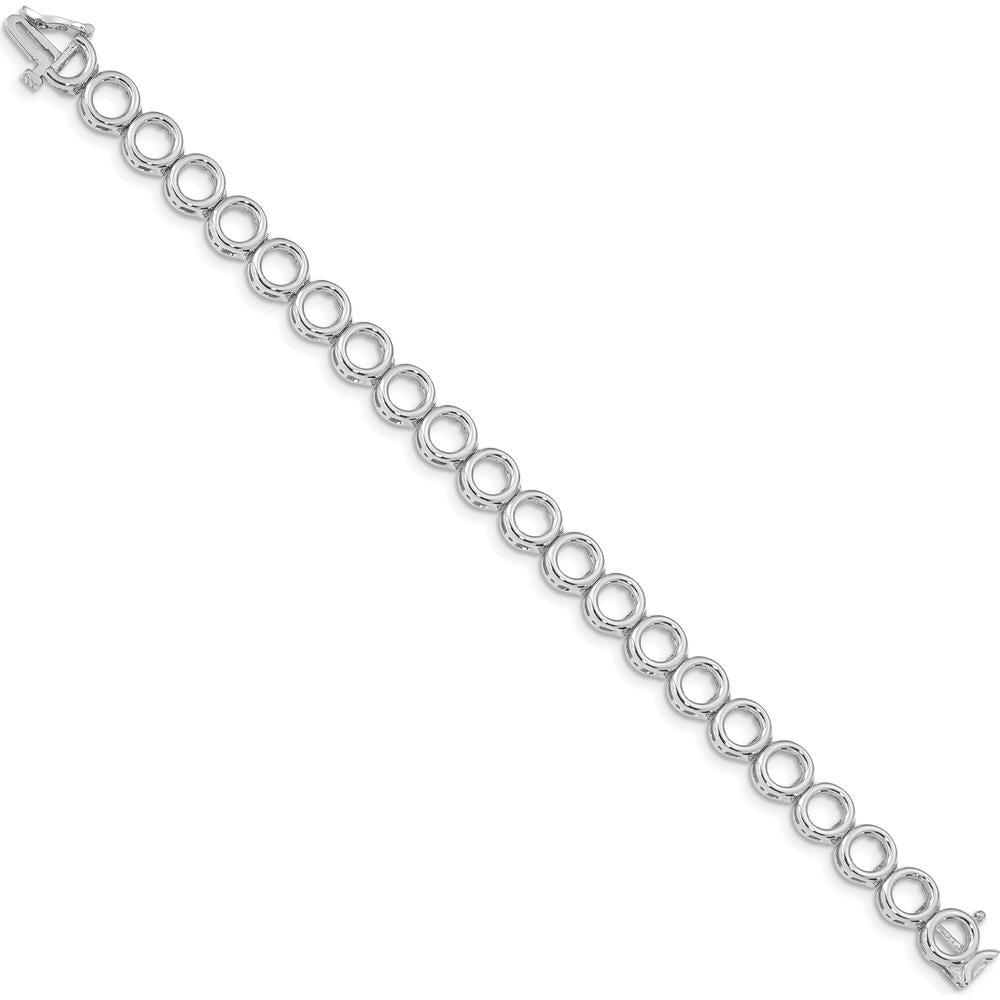 14K White Gold 7" Tennis Bracelet with 22 Prong Set Circle Mountings for 3.25mm Stones - Mounting Only by Monteluci Fine Jewelry
