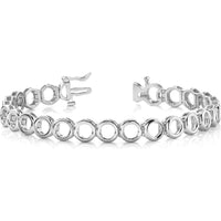 14K White Gold 7" Tennis Bracelet with 22 Prong Set Circle Mountings for 3.25mm Stones - Mounting Only by Monteluci Fine Jewelry