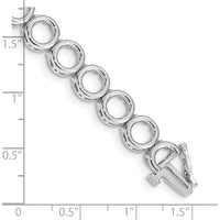 14K White Gold 7" Tennis Bracelet with 22 Prong Set Circle Mountings for 3.25mm Stones - Mounting Only by Monteluci Fine Jewelry
