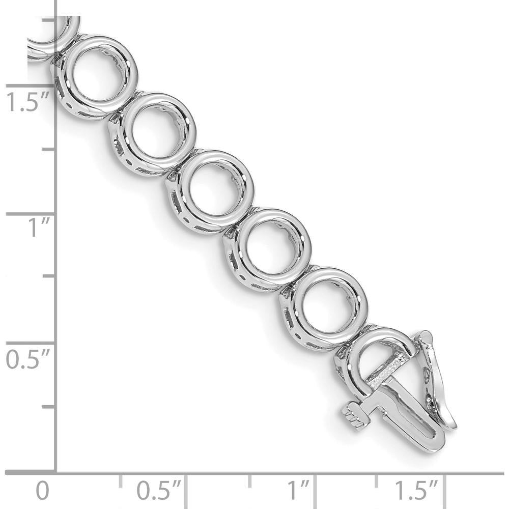 14K White Gold 7" Tennis Bracelet with 22 Prong Set Circle Mountings for 3.25mm Stones - Mounting Only by Monteluci Fine Jewelry