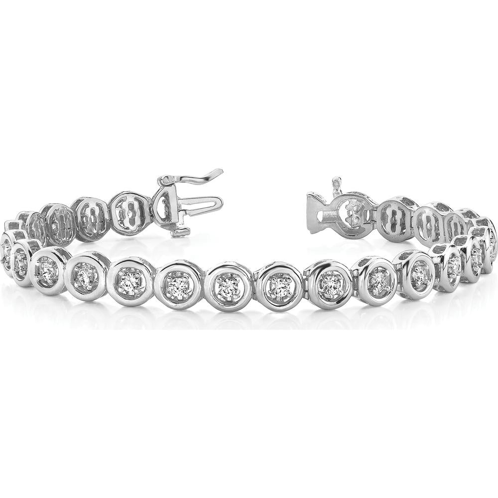 14K White Gold 7" Tennis Bracelet with 22 Prong Set Circle Mountings for 3.25mm Stones - Mounting Only by Monteluci Fine Jewelry