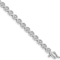 14K White Gold 7" Tennis Bracelet with 26 Round Diamonds - 2.4 Carat Total Diamond Weight by Monteluci Fine Jewelry