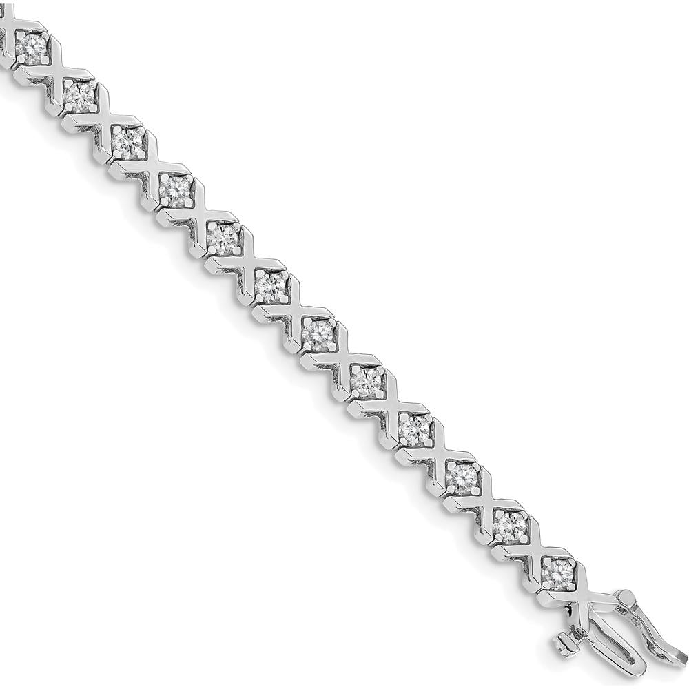14K White Gold 7" Tennis Bracelet with 26 Round Diamonds - 2.4 Carat Total Diamond Weight by Monteluci Fine Jewelry
