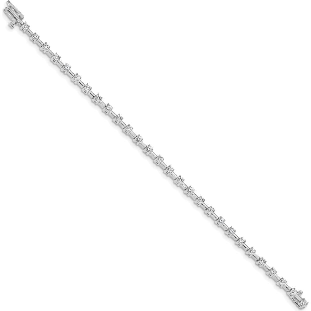 14K White Gold 7" Tennis Bracelet with 28 Round Diamonds - 2.6mm by Monteluci Fine Jewelry