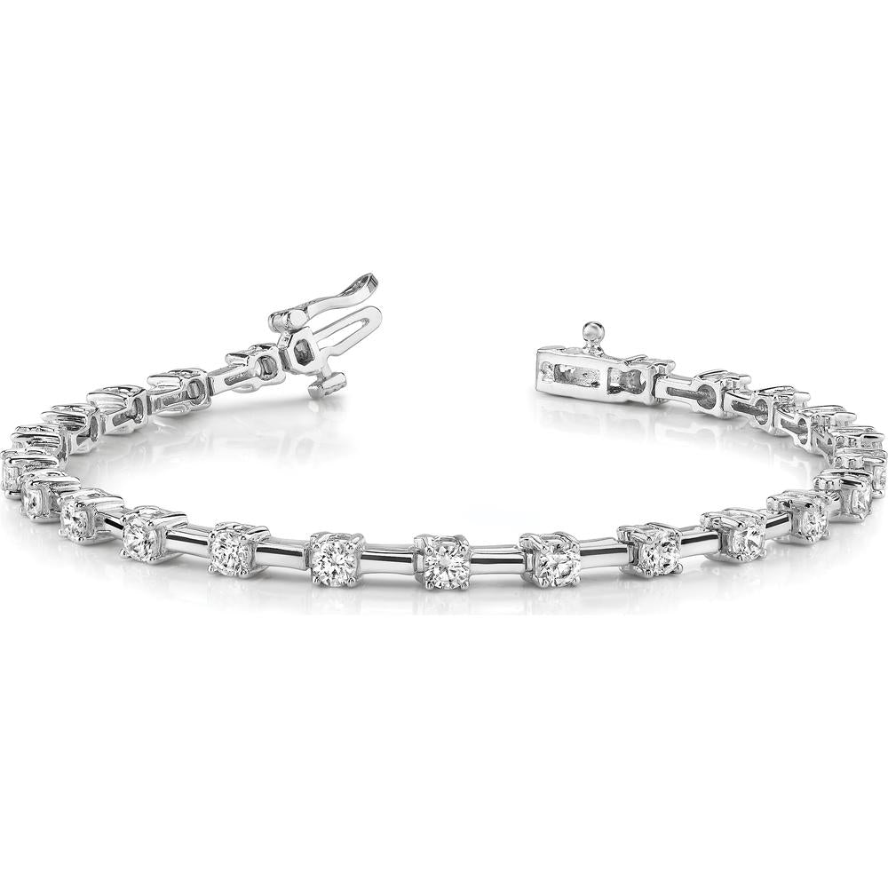 14K White Gold 7" Tennis Bracelet with 28 Round Diamonds - 2.6mm by Monteluci Fine Jewelry