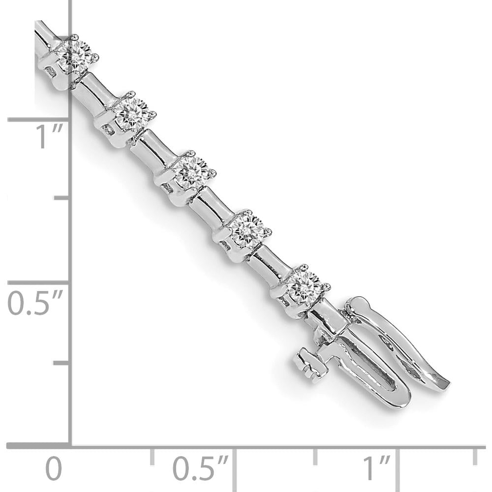 14K White Gold 7" Tennis Bracelet with 28 Round Diamonds - 2.6mm by Monteluci Fine Jewelry