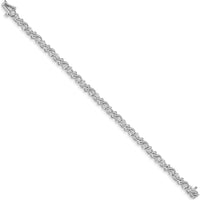 14K White Gold 7" Tennis Bracelet with 28 Round Diamonds in Prong Setting - 1.45 Carat Total Diamond Weight by Monteluci Fine Jewelry