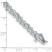 14K White Gold 7" Tennis Bracelet with 28 Round Diamonds in Prong Setting - 1.45 Carat Total Diamond Weight by Monteluci Fine Jewelry