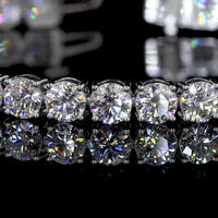 14K White Gold 7" Tennis Bracelet with 34 Brilliant Cut Round Lab Diamonds - 13.06 Carat Total Weight E-F Color VS1 Clarity - Covaloro Fine Jewelry