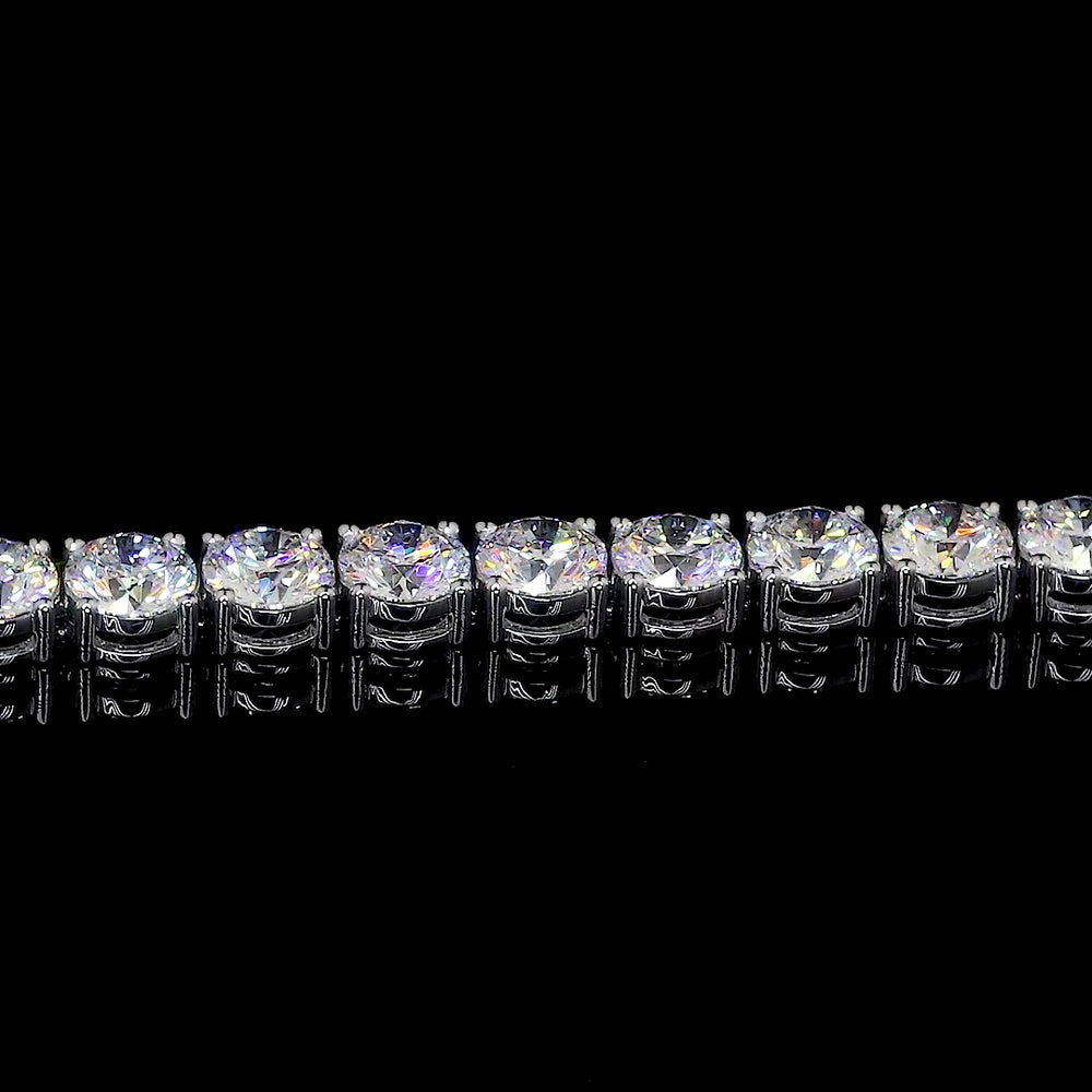 14K White Gold 7" Tennis Bracelet with 34 Brilliant Cut Round Lab Diamonds - 13.06 Carat Total Weight E-F Color VS1 Clarity - Covaloro Fine Jewelry