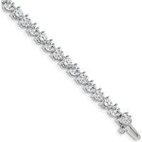14K White Gold 7" Tennis Bracelet with 34 Round Diamonds - 10.2 Carat Total Diamond Weight by Monteluci Fine Jewelry