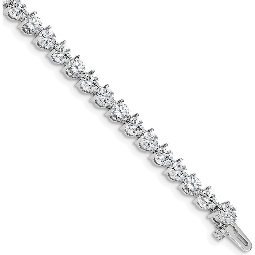 14K White Gold 7" Tennis Bracelet with 34 Round Diamonds - 10.2 Carat Total Diamond Weight by Monteluci Fine Jewelry