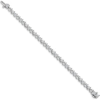 14K White Gold 7" Tennis Bracelet with 34 Round Diamonds - 10.2 Carat Total Diamond Weight by Monteluci Fine Jewelry