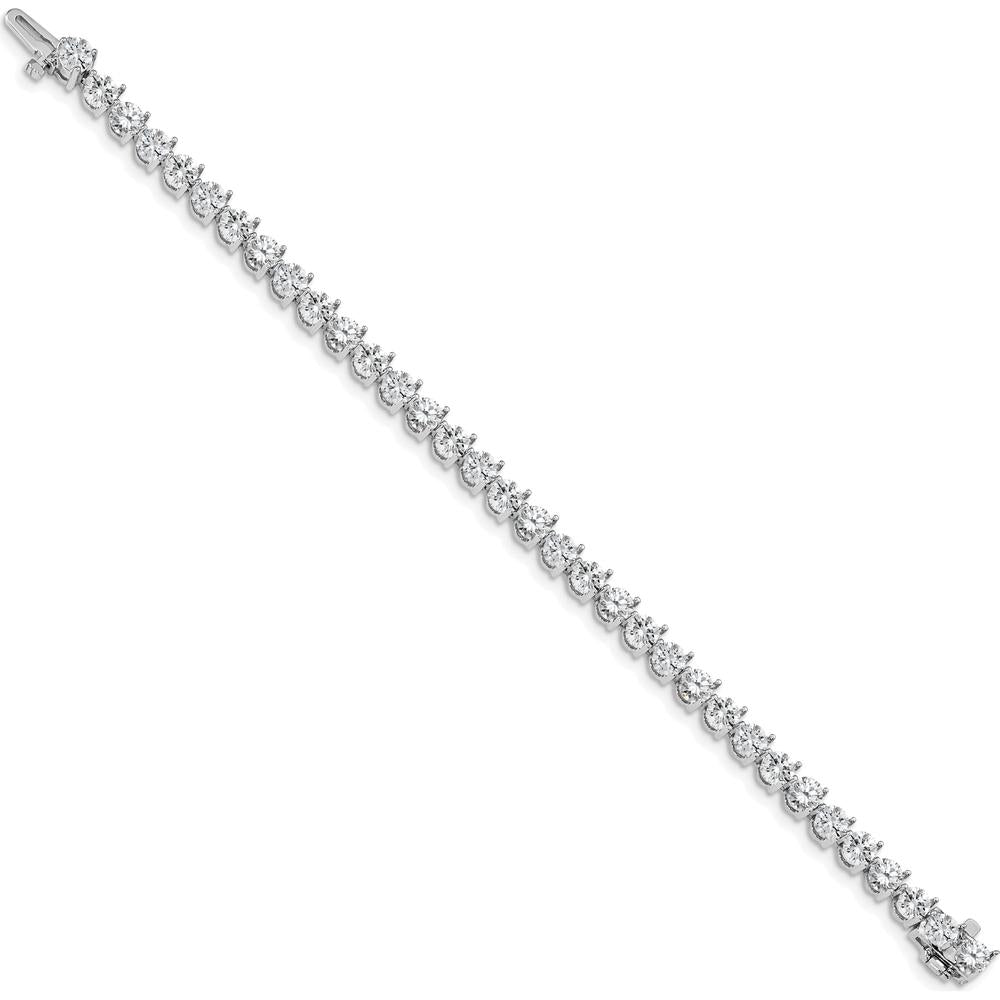 14K White Gold 7" Tennis Bracelet with 34 Round Diamonds - 10.2 Carat Total Diamond Weight by Monteluci Fine Jewelry
