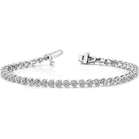 14K White Gold 7" Tennis Bracelet with 34 Round Diamonds - 10.2 Carat Total Diamond Weight by Monteluci Fine Jewelry