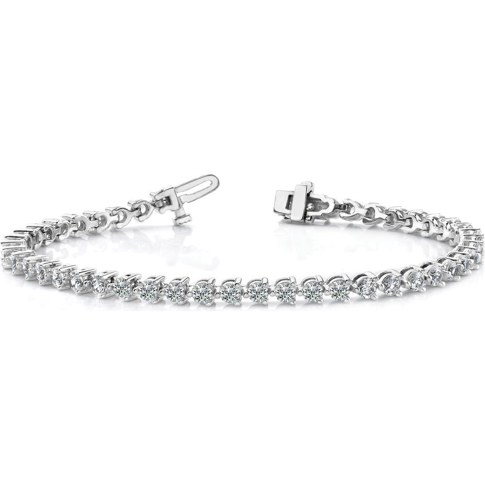 14K White Gold 7" Tennis Bracelet with 34 Round Diamonds - 10.2 Carat Total Diamond Weight by Monteluci Fine Jewelry