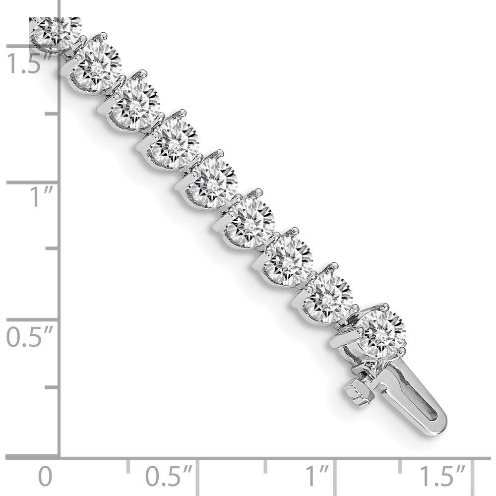 14K White Gold 7" Tennis Bracelet with 34 Round Diamonds - 10.2 Carat Total Diamond Weight by Monteluci Fine Jewelry