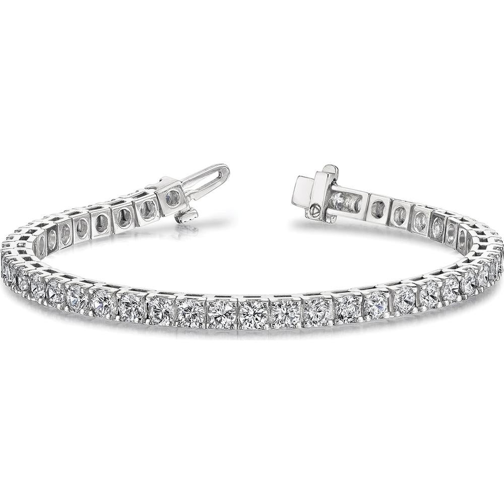 14K White Gold 7" Tennis Bracelet with 36 Round Diamonds - 12.5 Carat Total Diamond Weight by Monteluci Fine Jewelry