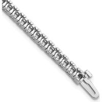 14K White Gold 7" Tennis Bracelet with 4.1 Carat Total Round Diamond Prong Setting - 52 Stones by Monteluci Fine Jewelry
