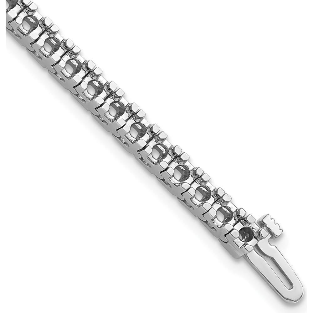 14K White Gold 7" Tennis Bracelet with 4.1 Carat Total Round Diamond Prong Setting - 52 Stones by Monteluci Fine Jewelry