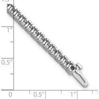 14K White Gold 7" Tennis Bracelet with 4.1 Carat Total Round Diamond Prong Setting - 52 Stones by Monteluci Fine Jewelry