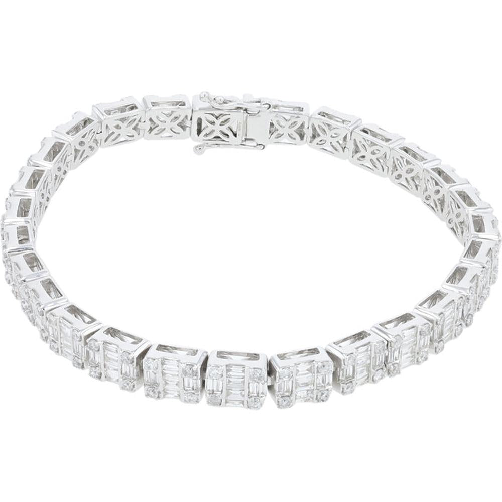 Fashion Brand New With Tags 14K White Gold Plated Diamond Tennis Bracelet