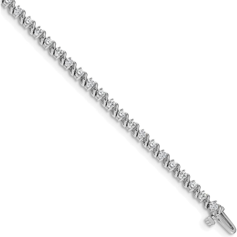 14K White Gold 7" Tennis Bracelet with 44 Round Diamonds - 2.2 Carat Total Diamond Weight by Monteluci Fine Jewelry