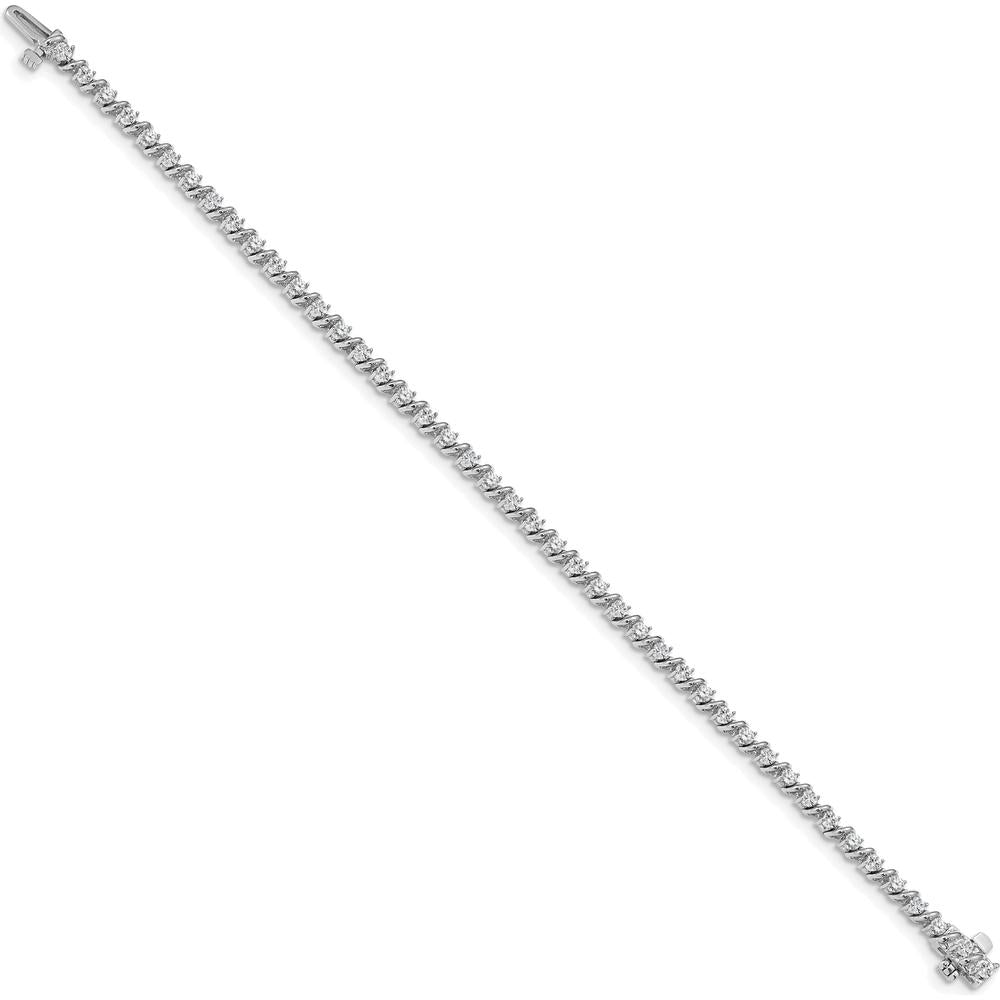 14K White Gold 7" Tennis Bracelet with 44 Round Diamonds - 2.2 Carat Total Diamond Weight by Monteluci Fine Jewelry