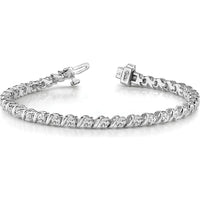 14K White Gold 7" Tennis Bracelet with 44 Round Diamonds - 2.2 Carat Total Diamond Weight by Monteluci Fine Jewelry